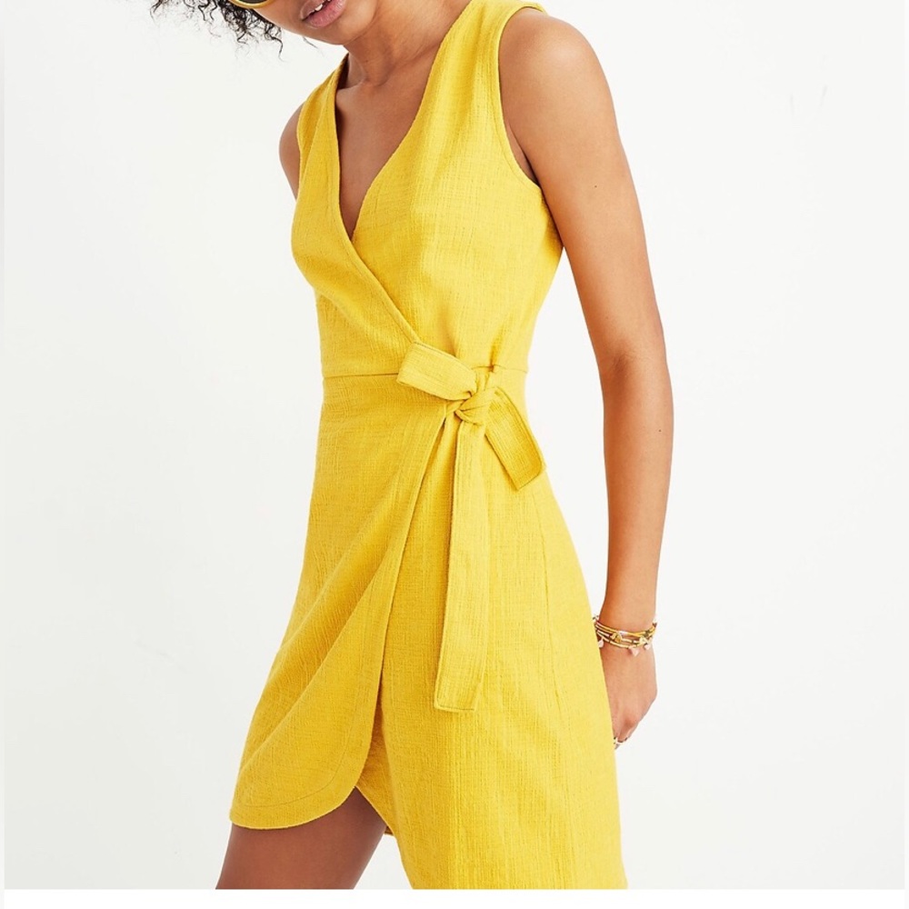Madewell Crosshatch Side-Tie Dress